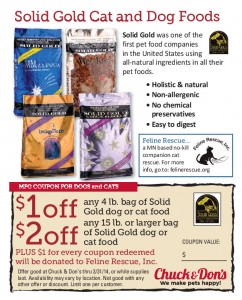 Solid Gold Feline Rescue donation 